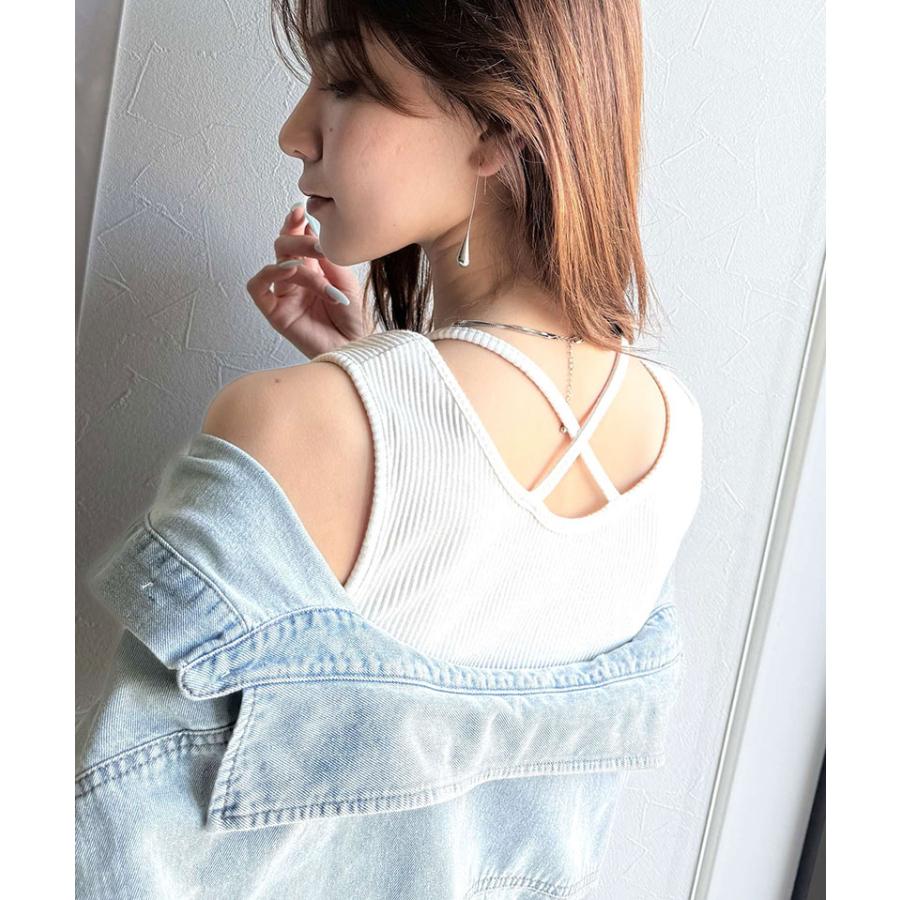 トップス タンクトップ レディース テレコリブ素材 お洒落映え カジュアル キレイめ 華奢見え やわらかい コットンミックス 上品 インナー ストレスフリー | classicalelf | 04