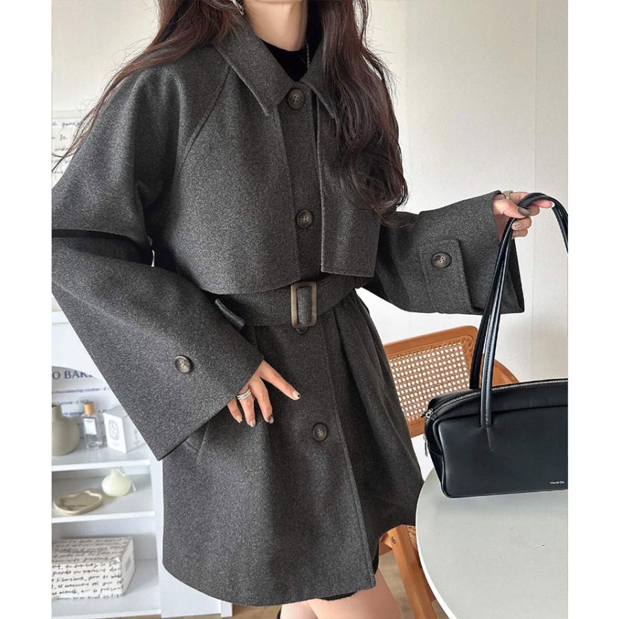 【 クラシカルエルフ classical elf 】 アウター レディース 秋 ジャケット 着こなし 自在 2way ステンカラー ミドル丈 アレンジ コート ゆるっと | classicalelf | 10