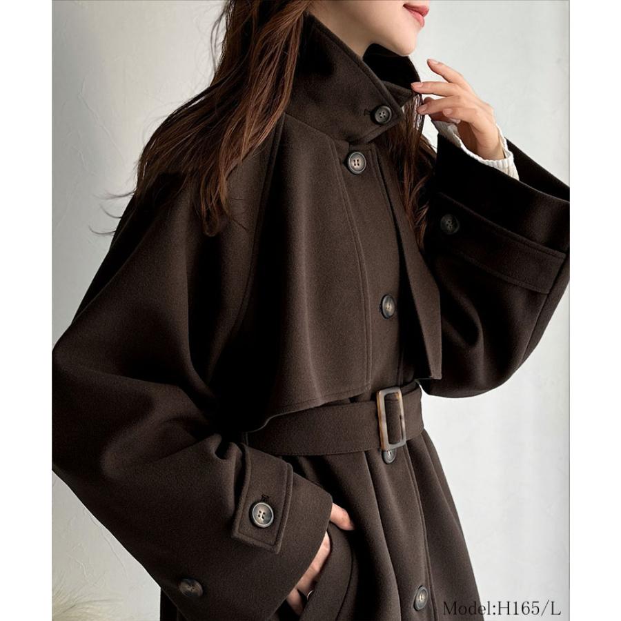 【 クラシカルエルフ classical elf 】 アウター レディース 秋 ジャケット 着こなし 自在 2way ステンカラー ミドル丈 アレンジ コート ゆるっと | classicalelf | 12