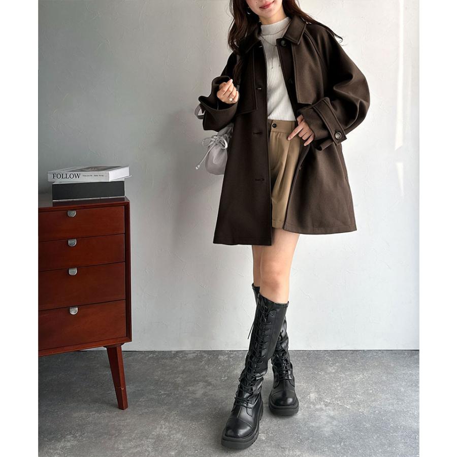 【 クラシカルエルフ classical elf 】 アウター レディース 秋 ジャケット 着こなし 自在 2way ステンカラー ミドル丈 アレンジ コート ゆるっと | classicalelf | 14