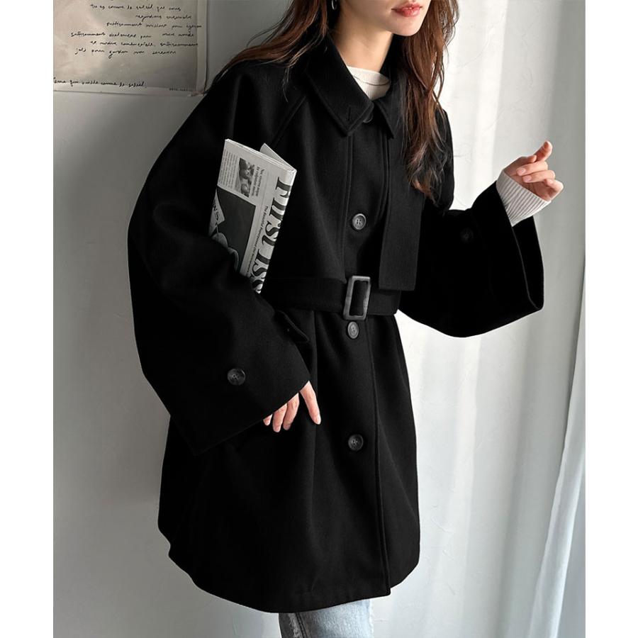 【 クラシカルエルフ classical elf 】 アウター レディース 秋 ジャケット 着こなし 自在 2way ステンカラー ミドル丈 アレンジ コート ゆるっと | classicalelf | 05