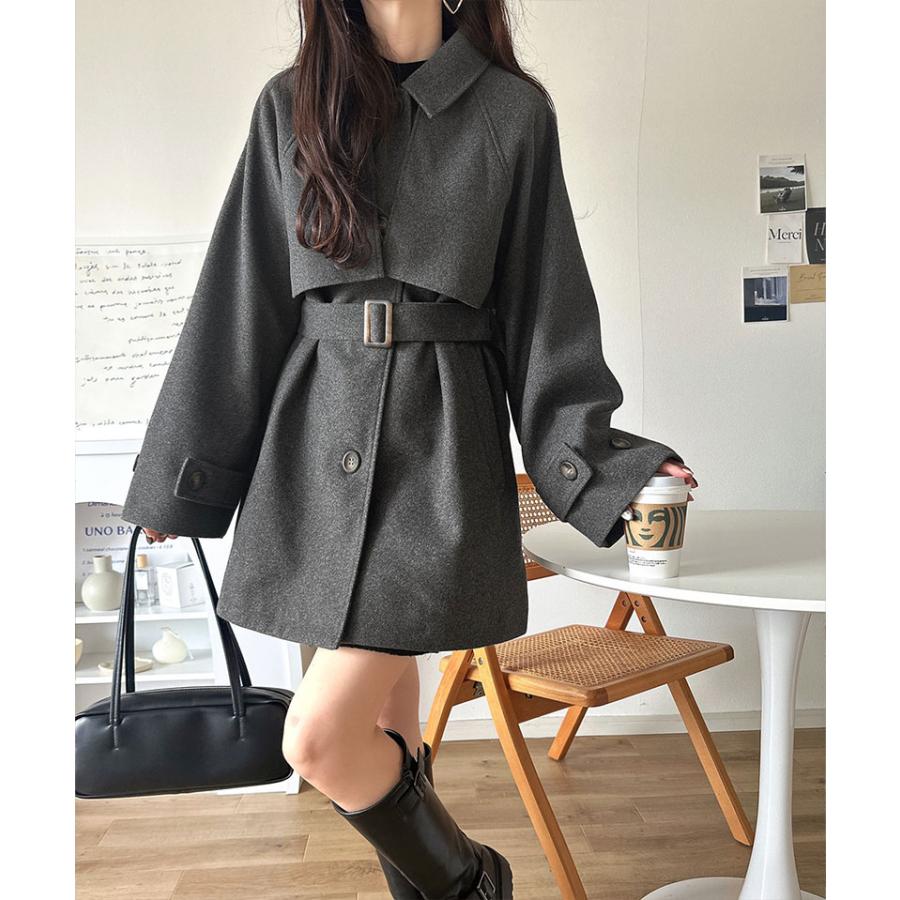 【 クラシカルエルフ classical elf 】 アウター レディース 秋 ジャケット 着こなし 自在 2way ステンカラー ミドル丈 アレンジ コート ゆるっと | classicalelf | 08