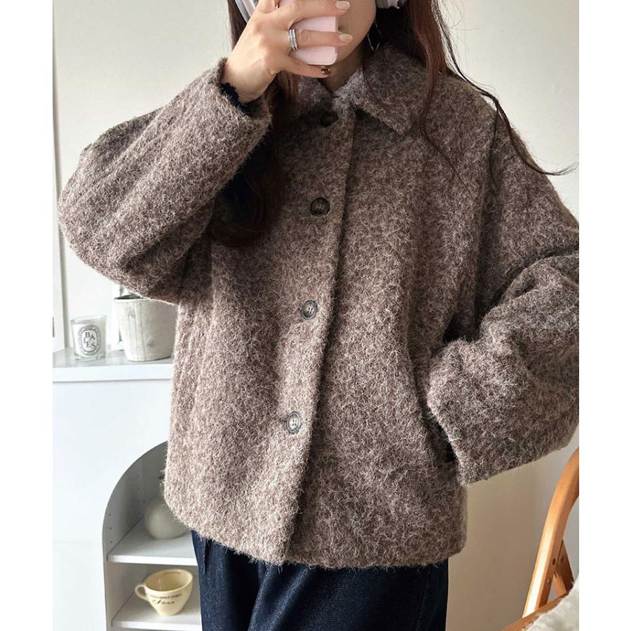【 クラシカルエルフ classical elf 】ジャケット レディース 秋 アウター コート リングシャギー ショート丈 コクーンシルエット ふんわり | classicalelf | 10