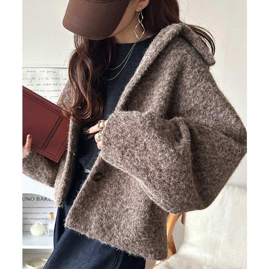 【 クラシカルエルフ classical elf 】ジャケット レディース 秋 アウター コート リングシャギー ショート丈 コクーンシルエット ふんわり | classicalelf | 11