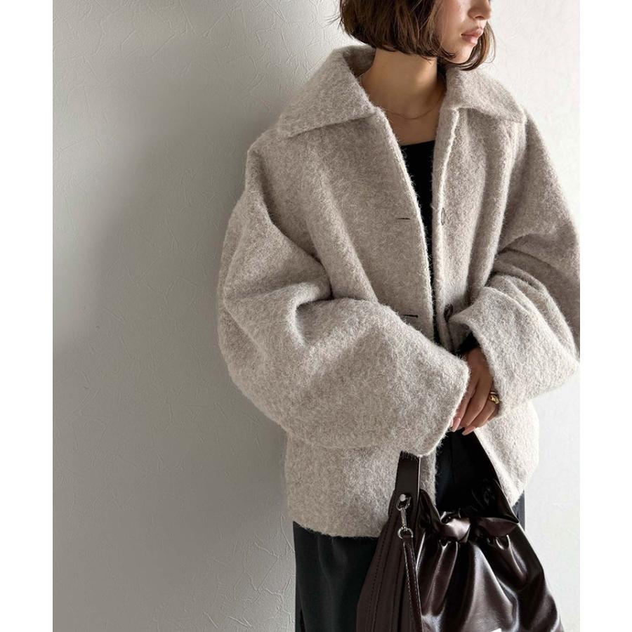 【 クラシカルエルフ classical elf 】ジャケット レディース 秋 アウター コート リングシャギー ショート丈 コクーンシルエット ふんわり | classicalelf | 14