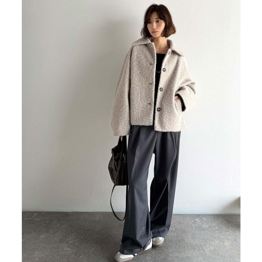 【 クラシカルエルフ classical elf 】ジャケット レディース 秋 アウター コート リングシャギー ショート丈 コクーンシルエット ふんわり | classicalelf | 15