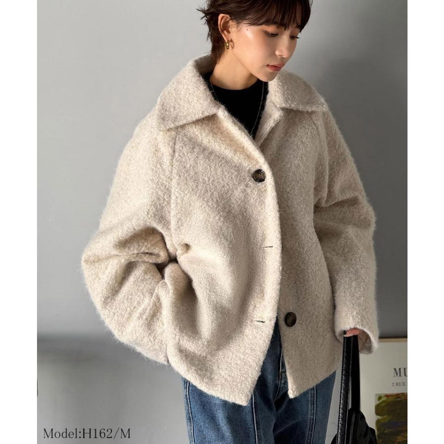 【 クラシカルエルフ classical elf 】ジャケット レディース 秋 アウター コート リングシャギー ショート丈 コクーンシルエット ふんわり | classicalelf | 02