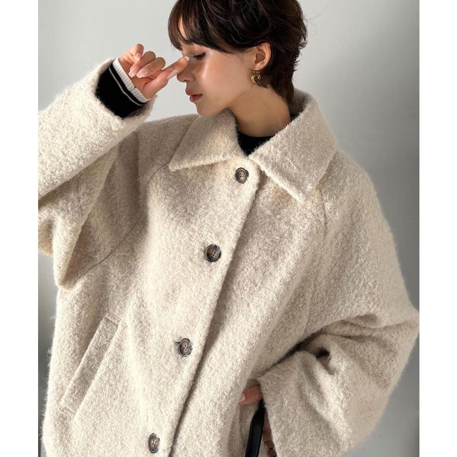 【 クラシカルエルフ classical elf 】ジャケット レディース 秋 アウター コート リングシャギー ショート丈 コクーンシルエット ふんわり | classicalelf | 03