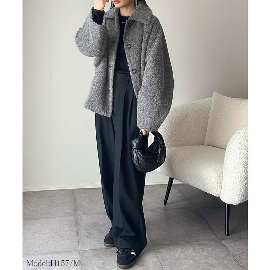 【 クラシカルエルフ classical elf 】ジャケット レディース 秋 アウター コート リングシャギー ショート丈 コクーンシルエット ふんわり | classicalelf | 06