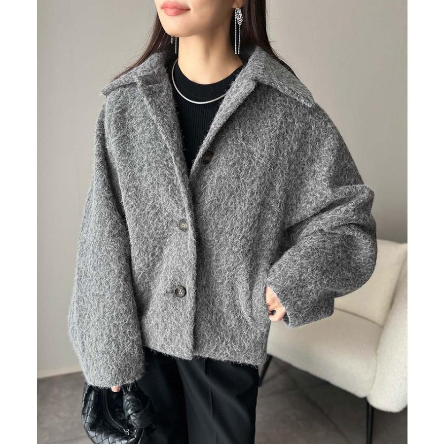 【 クラシカルエルフ classical elf 】ジャケット レディース 秋 アウター コート リングシャギー ショート丈 コクーンシルエット ふんわり | classicalelf | 07