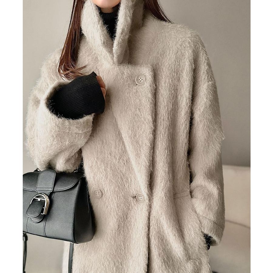 【 クラシカルエルフ classical elf 】 ピーコート レディース 大きいサイズ アウター ジャケット コート 2way シャギー ダブル ビックカラー | classicalelf | 10