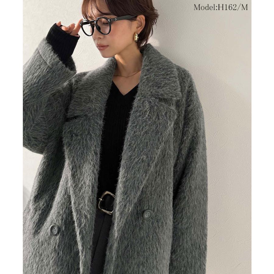 【 クラシカルエルフ classical elf 】 ピーコート レディース 大きいサイズ アウター ジャケット コート 2way シャギー ダブル ビックカラー | classicalelf | 02