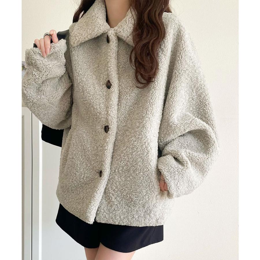 【 クラシカルエルフ classical elf 】ジャケット レディース 秋 アウター ふんわり 軽やか コクーン シルエット テディベア ボア ブルゾン | classicalelf | 11