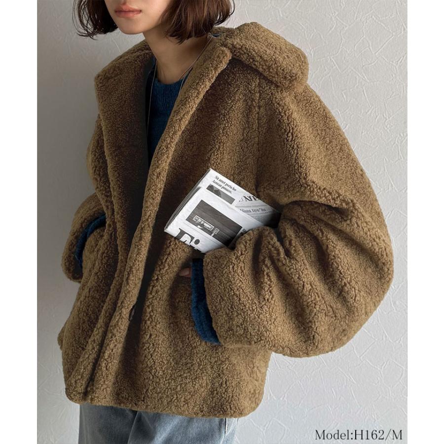 【 クラシカルエルフ classical elf 】ジャケット レディース 秋 アウター ふんわり 軽やか コクーン シルエット テディベア ボア ブルゾン | classicalelf | 13