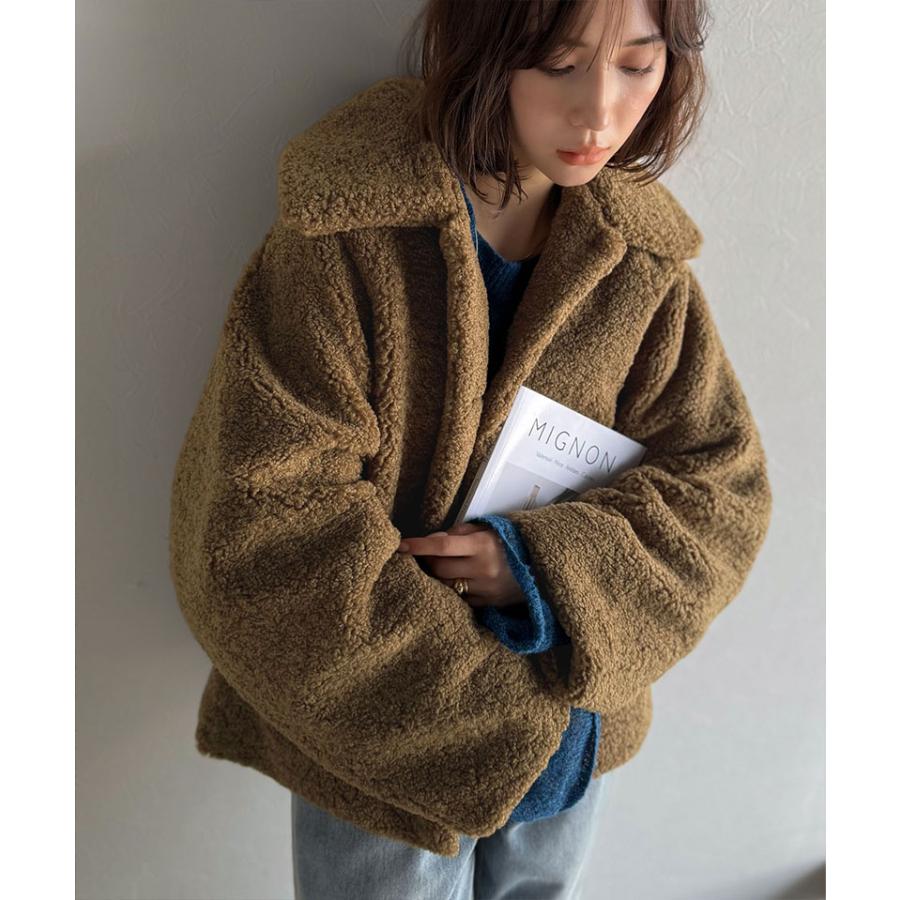 【 クラシカルエルフ classical elf 】ジャケット レディース 秋 アウター ふんわり 軽やか コクーン シルエット テディベア ボア ブルゾン | classicalelf | 15