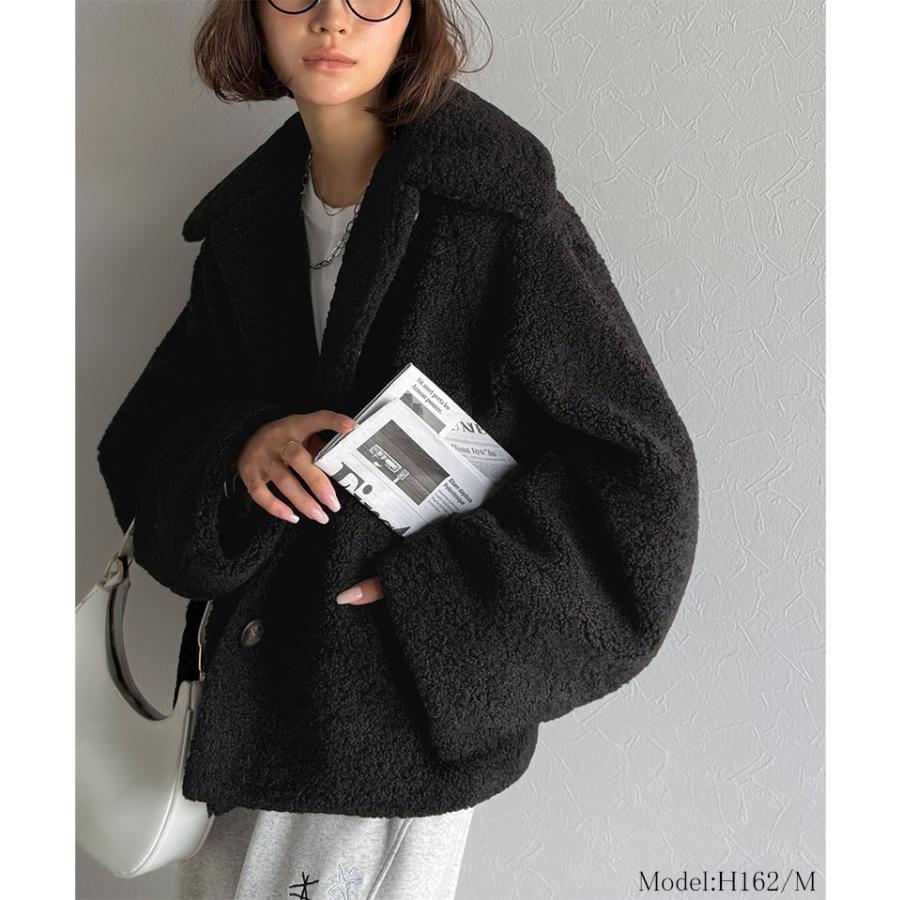 【 クラシカルエルフ classical elf 】ジャケット レディース 秋 アウター ふんわり 軽やか コクーン シルエット テディベア ボア ブルゾン | classicalelf | 02