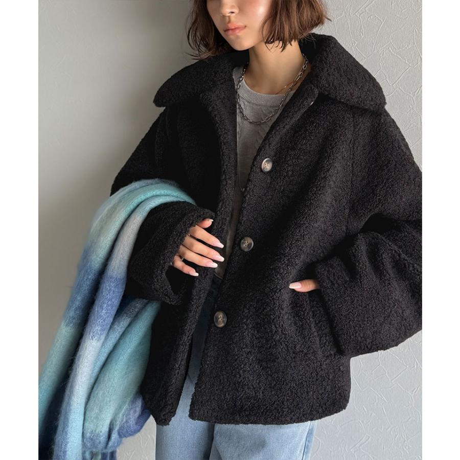 【 クラシカルエルフ classical elf 】ジャケット レディース 秋 アウター ふんわり 軽やか コクーン シルエット テディベア ボア ブルゾン | classicalelf | 03