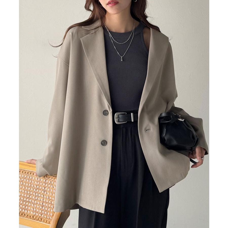 【 クラシカルエルフ classical elf 】 アウター レディース 秋 ジャケット ゆるシルエット テーラードジャケット セットアップ可能 お出かけ ゆるっと | classicalelf | 14