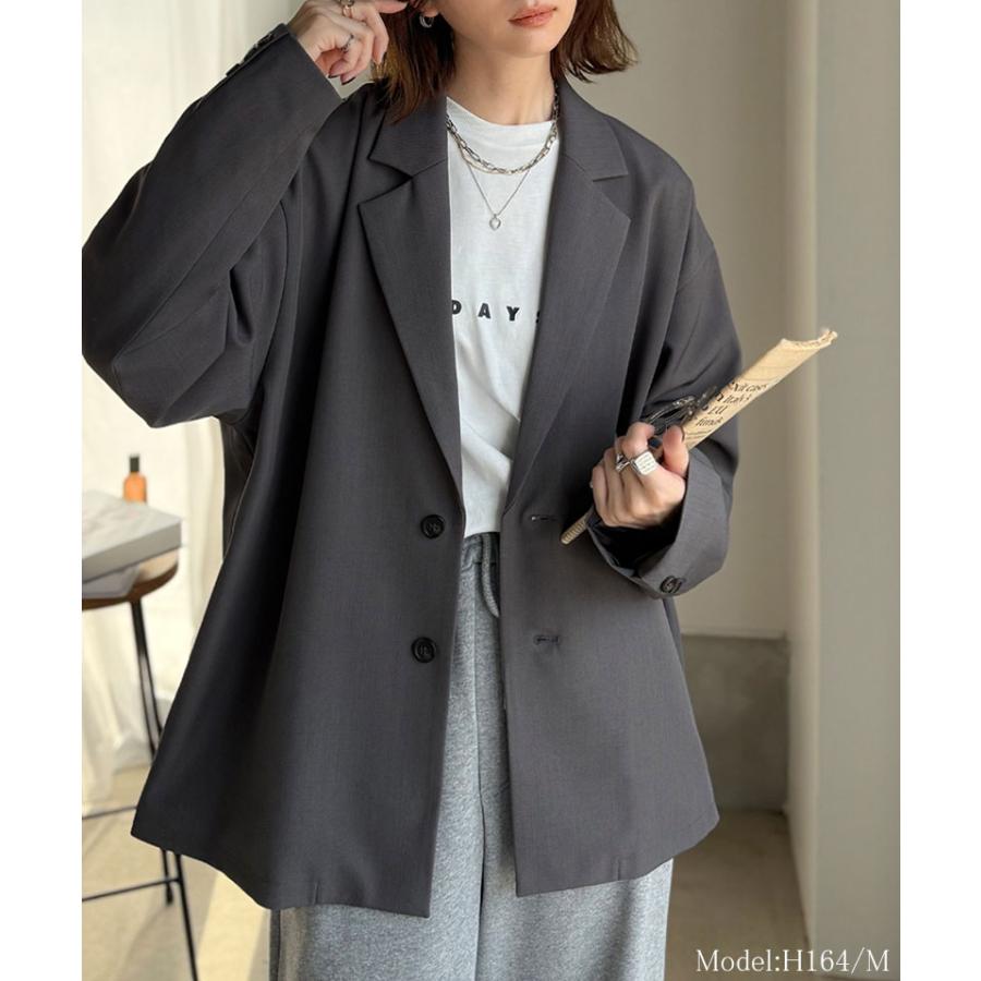 【 クラシカルエルフ classical elf 】 アウター レディース 秋 ジャケット ゆるシルエット テーラードジャケット セットアップ可能 お出かけ ゆるっと | classicalelf | 07