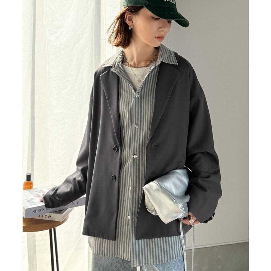 【 クラシカルエルフ classical elf 】 アウター レディース 秋 ジャケット ゆるシルエット テーラードジャケット セットアップ可能 お出かけ ゆるっと | classicalelf | 08