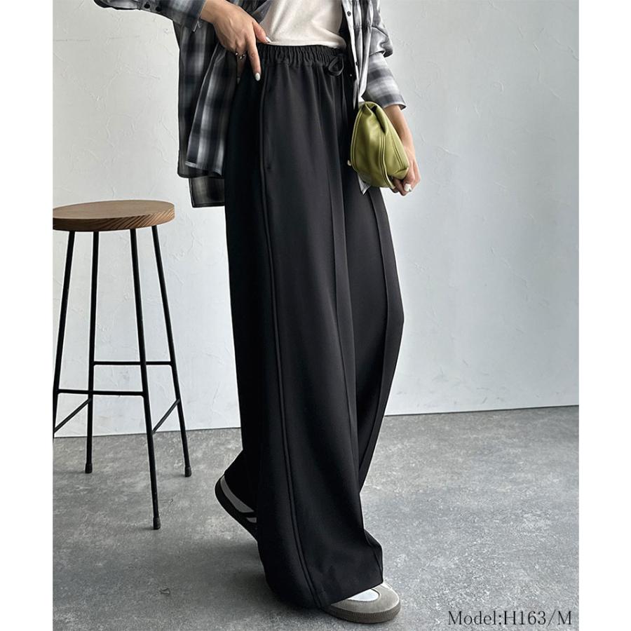 【 クラシカルエルフ classical elf 】 レディース ボトムス 秋 パンツ 快適 上品 センター パイピング イージーパンツ セットアップ可能 ウエスト ゴム | classicalelf | 02