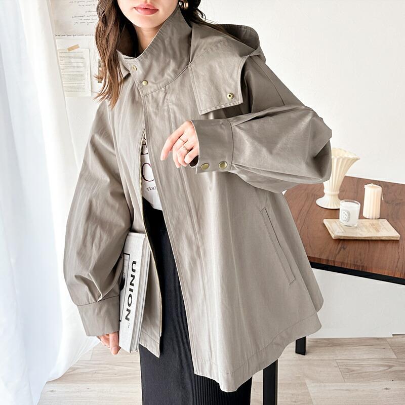 アウター ジャケット レディース スタンド カラー マウンテンパーカー ビッグシルエット レイヤードコーデ アウトドア 旅行 デイリー 羽織り | classicalelf