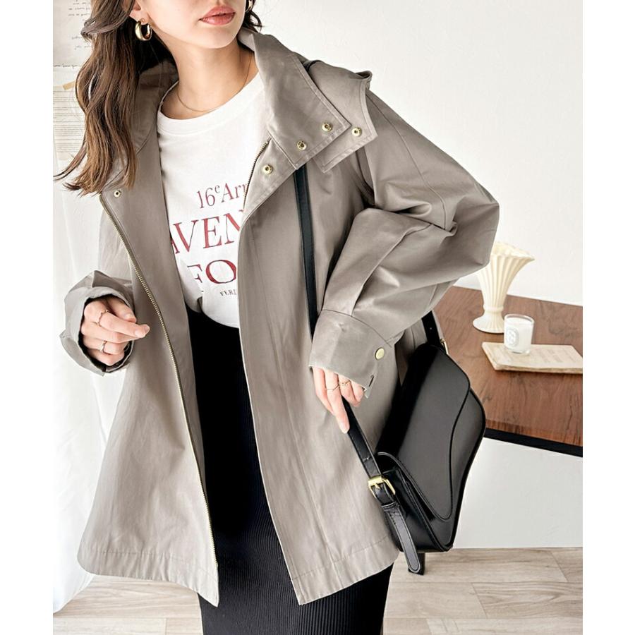 アウター ジャケット レディース スタンド カラー マウンテンパーカー ビッグシルエット レイヤードコーデ アウトドア 旅行 デイリー 羽織り | classicalelf | 03