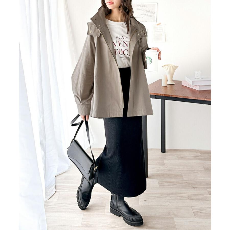 アウター ジャケット レディース スタンド カラー マウンテンパーカー ビッグシルエット レイヤードコーデ アウトドア 旅行 デイリー 羽織り | classicalelf | 04