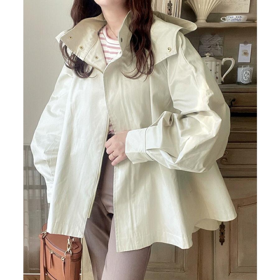 アウター ジャケット レディース スタンド カラー マウンテンパーカー ビッグシルエット レイヤードコーデ アウトドア 旅行 デイリー 羽織り | classicalelf | 07