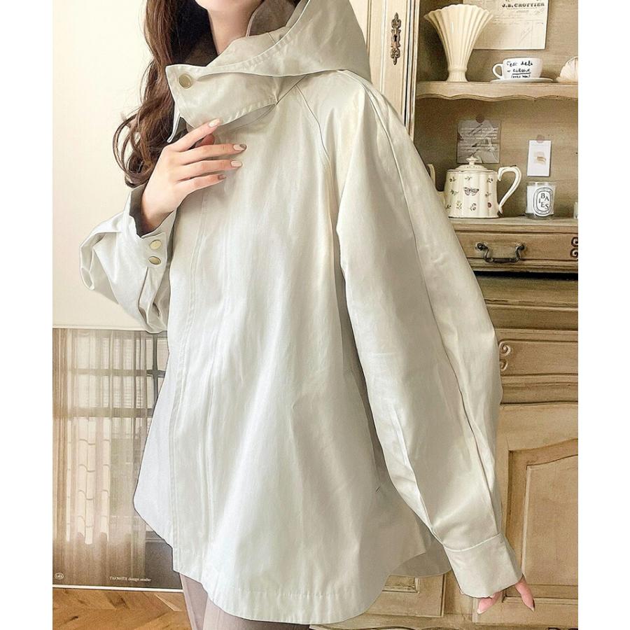 アウター ジャケット レディース スタンド カラー マウンテンパーカー ビッグシルエット レイヤードコーデ アウトドア 旅行 デイリー 羽織り | classicalelf | 09