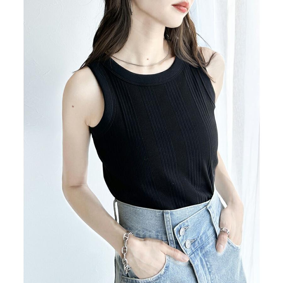 【sustaina+】トップス タンクトップ レディース オーガニックコットン 配色 リブ ランダム テレコ アソート アメリカンスリーブ タンクトップ | classicalelf | 13