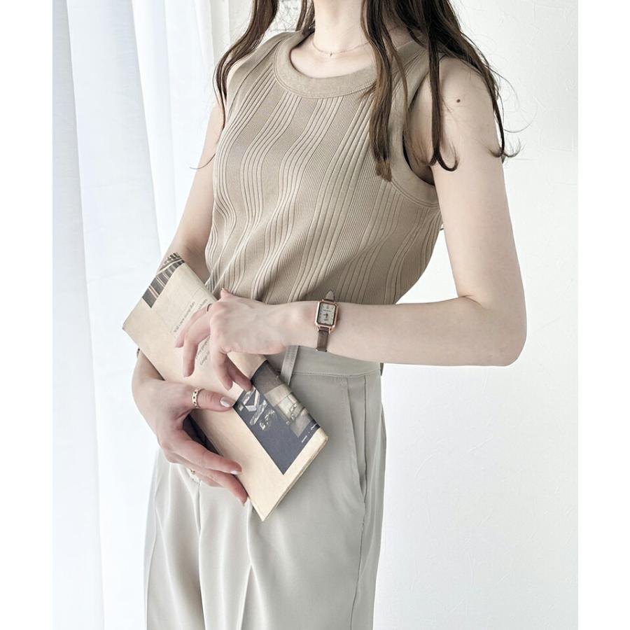 【sustaina+】トップス タンクトップ レディース オーガニックコットン 配色 リブ ランダム テレコ アソート アメリカンスリーブ タンクトップ | classicalelf | 15