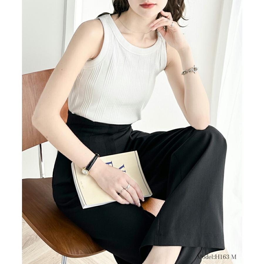 【sustaina+】トップス タンクトップ レディース オーガニックコットン 配色 リブ ランダム テレコ アソート アメリカンスリーブ タンクトップ | classicalelf | 06