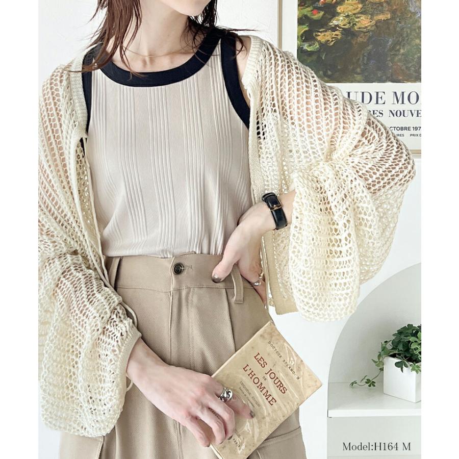 【sustaina+】トップス タンクトップ レディース オーガニックコットン 配色 リブ ランダム テレコ アソート アメリカンスリーブ タンクトップ | classicalelf | 08