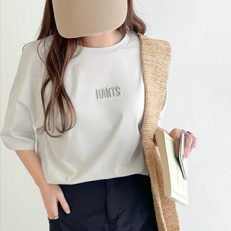 トップス Tシャツ レディース 接触 冷感 立体 刺繍 Tee プレーティング バイオ 加工 ゆるっと オーバーサイズ レイヤードコーデ デイリー | classicalelf