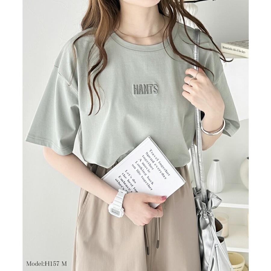 トップス Tシャツ レディース 接触 冷感 立体 刺繍 Tee プレーティング バイオ 加工 ゆるっと オーバーサイズ レイヤードコーデ デイリー | classicalelf | 11