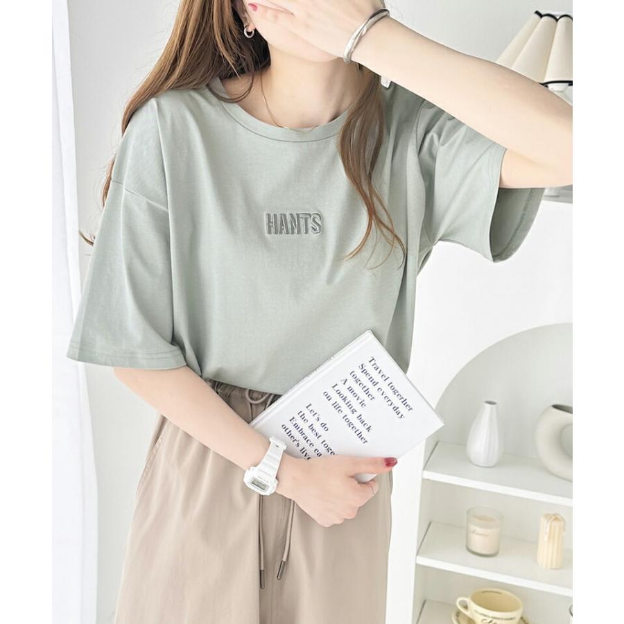 トップス Tシャツ レディース 接触 冷感 立体 刺繍 Tee プレーティング バイオ 加工 ゆるっと オーバーサイズ レイヤードコーデ デイリー | classicalelf | 12