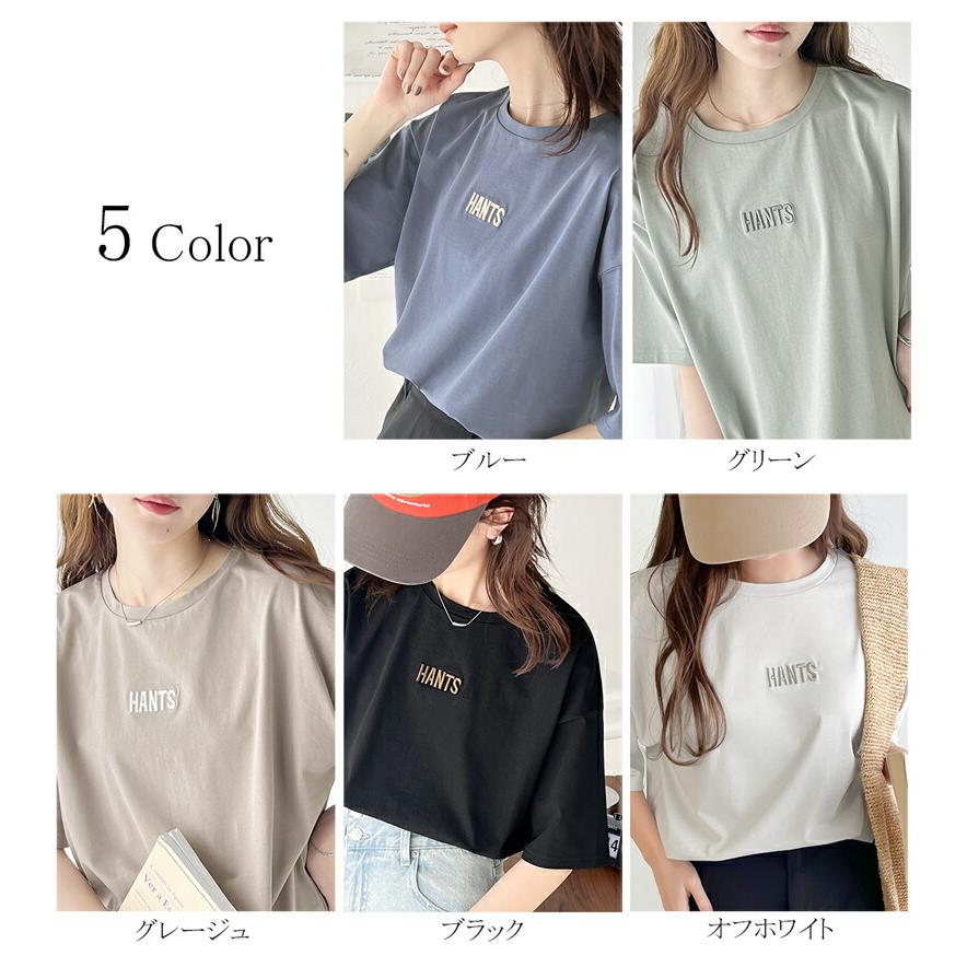 トップス Tシャツ レディース 接触 冷感 立体 刺繍 Tee プレーティング バイオ 加工 ゆるっと オーバーサイズ レイヤードコーデ デイリー | classicalelf | 01