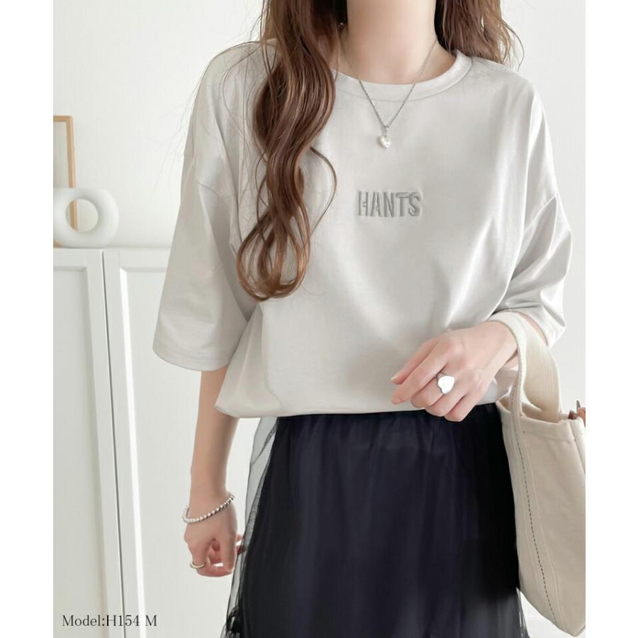 トップス Tシャツ レディース 接触 冷感 立体 刺繍 Tee プレーティング バイオ 加工 ゆるっと オーバーサイズ レイヤードコーデ デイリー | classicalelf | 02