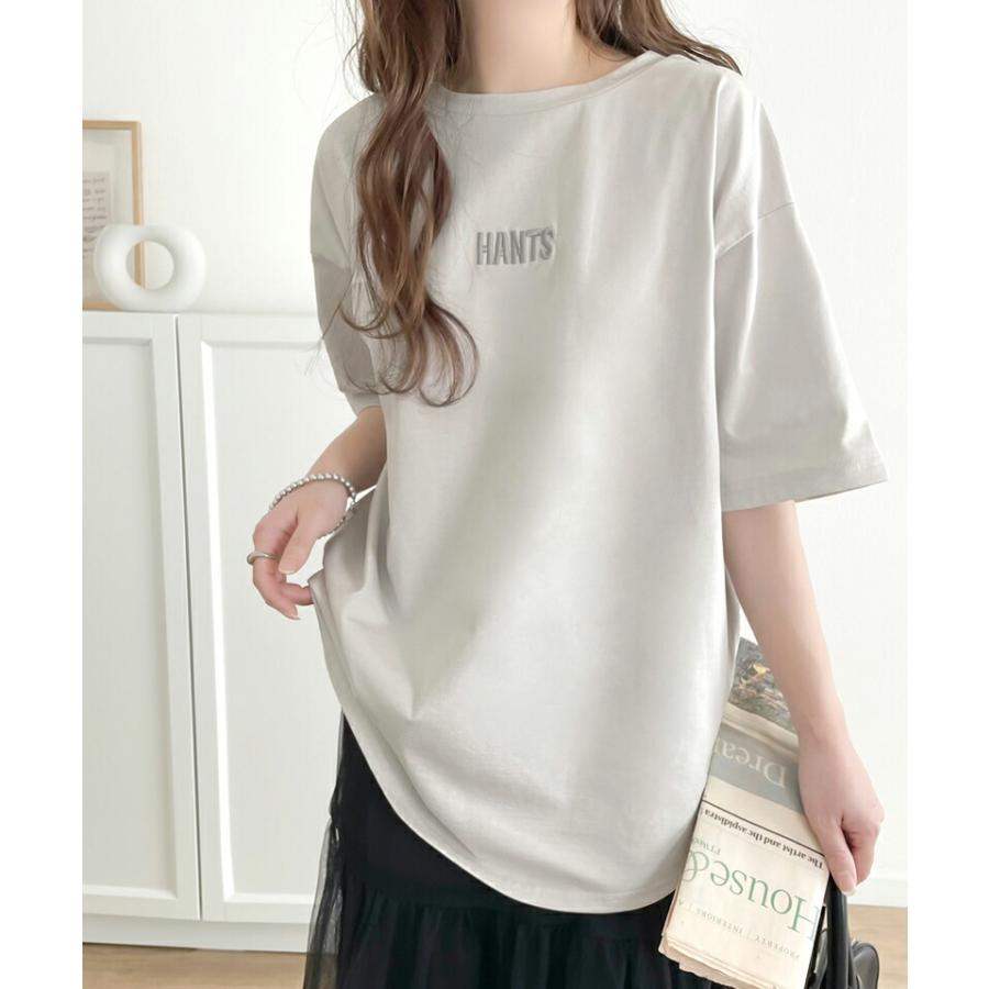 トップス Tシャツ レディース 接触 冷感 立体 刺繍 Tee プレーティング バイオ 加工 ゆるっと オーバーサイズ レイヤードコーデ デイリー | classicalelf | 03