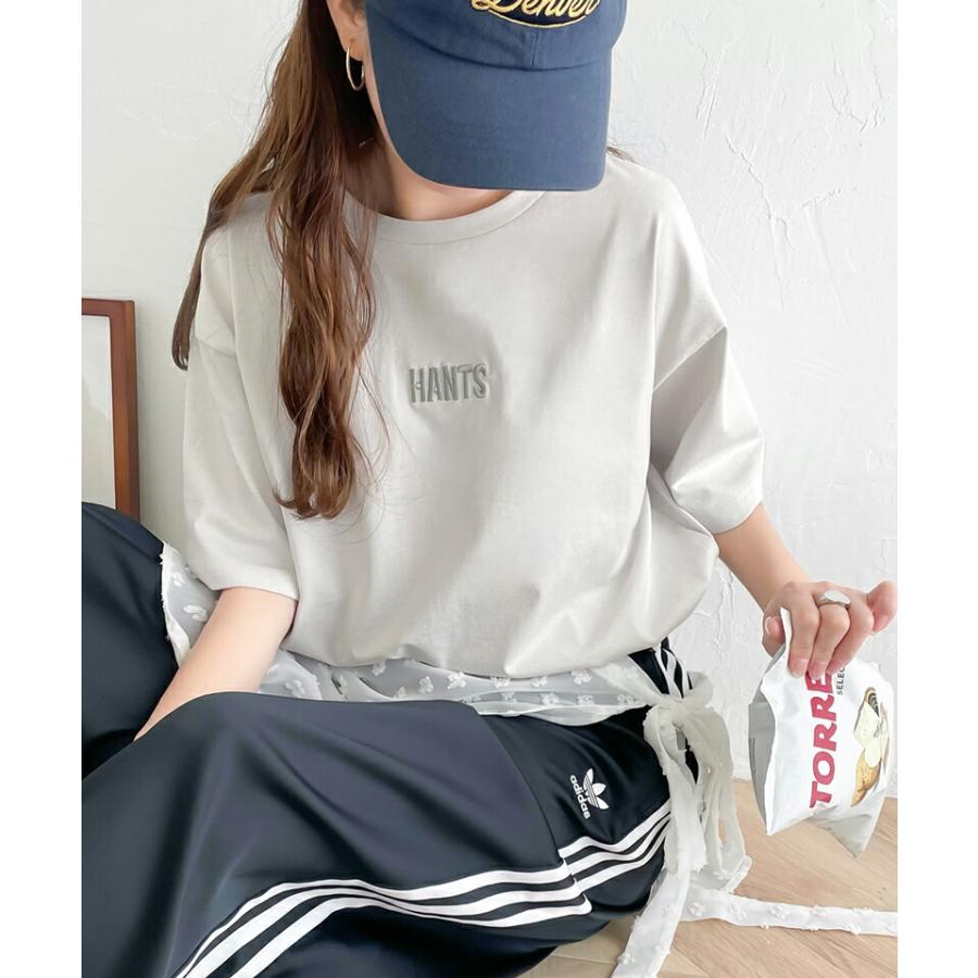 トップス Tシャツ レディース 接触 冷感 立体 刺繍 Tee プレーティング バイオ 加工 ゆるっと オーバーサイズ レイヤードコーデ デイリー | classicalelf | 04