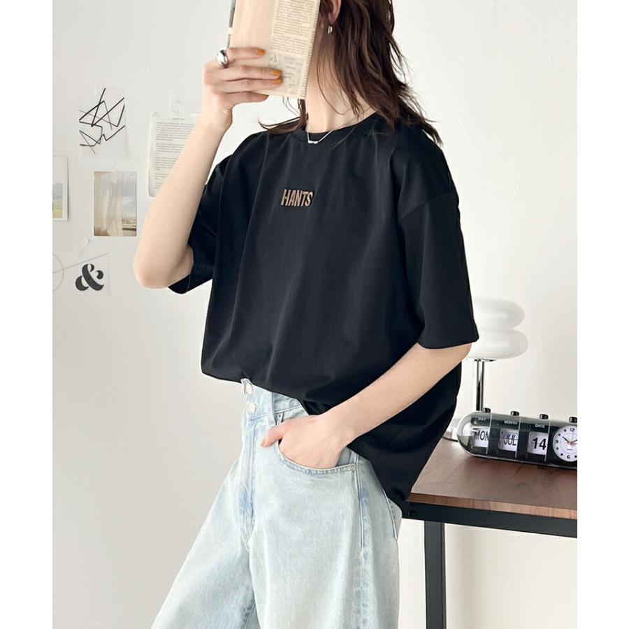 トップス Tシャツ レディース 接触 冷感 立体 刺繍 Tee プレーティング バイオ 加工 ゆるっと オーバーサイズ レイヤードコーデ デイリー | classicalelf | 06