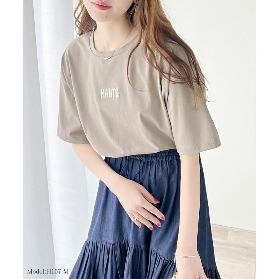 トップス Tシャツ レディース 接触 冷感 立体 刺繍 Tee プレーティング バイオ 加工 ゆるっと オーバーサイズ レイヤードコーデ デイリー | classicalelf | 08