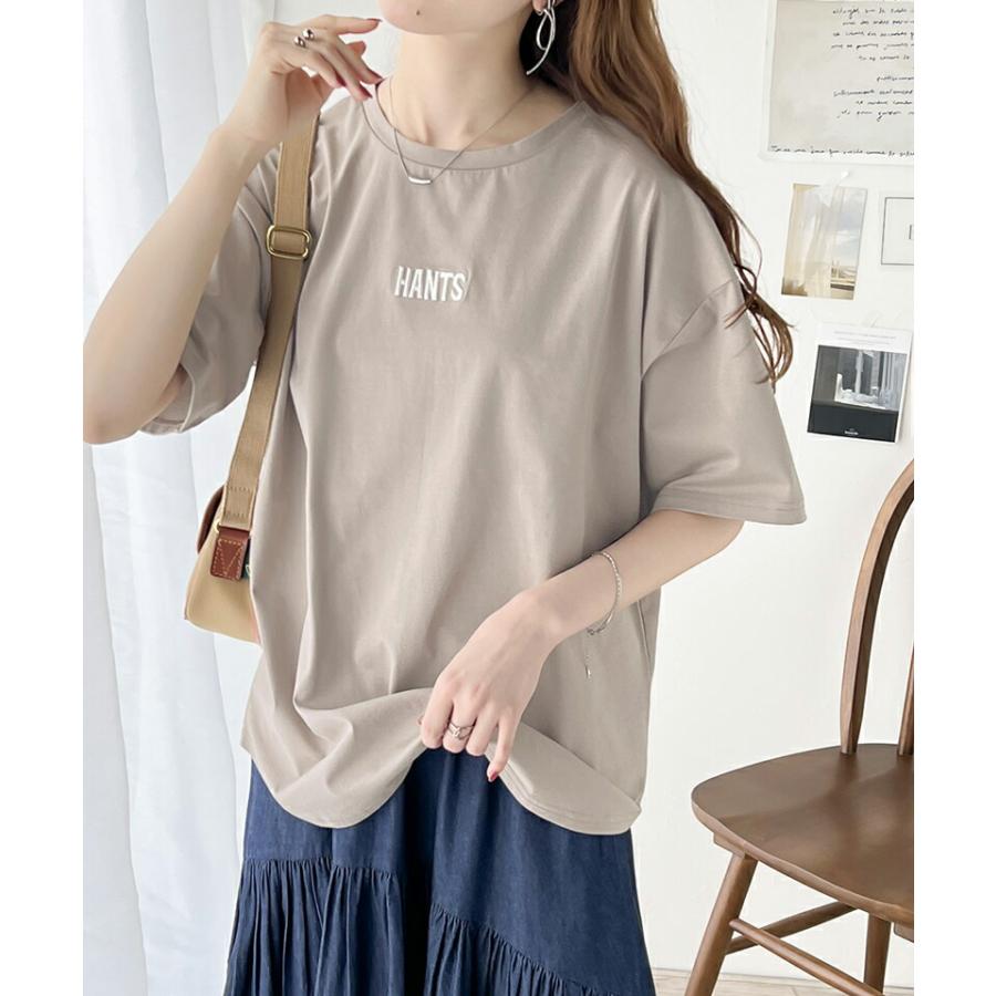 トップス Tシャツ レディース 接触 冷感 立体 刺繍 Tee プレーティング バイオ 加工 ゆるっと オーバーサイズ レイヤードコーデ デイリー | classicalelf | 09