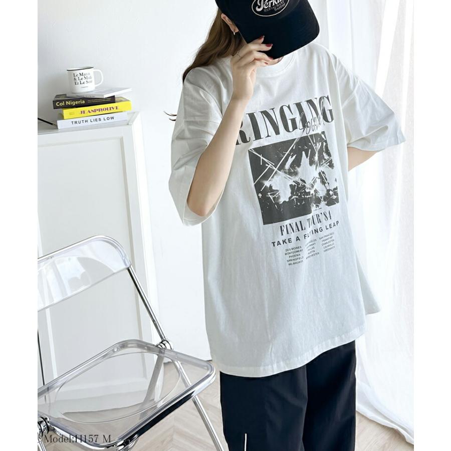 トップス Ｔシャツ レディース 綿100% 前後 2way レトロ ヴィンテージ 加工 アシッド ウォッシュ Tee メンズライク ゆったり ビッグシルエット | classicalelf | 12