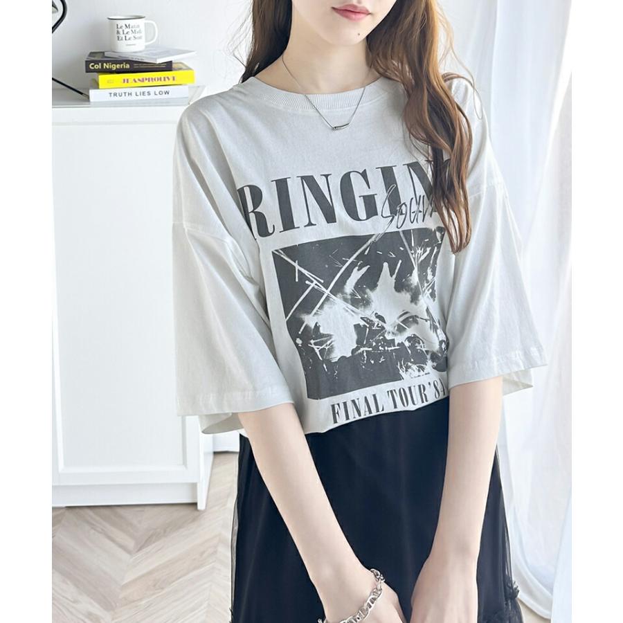 トップス Ｔシャツ レディース 綿100% 前後 2way レトロ ヴィンテージ 加工 アシッド ウォッシュ Tee メンズライク ゆったり ビッグシルエット | classicalelf | 14