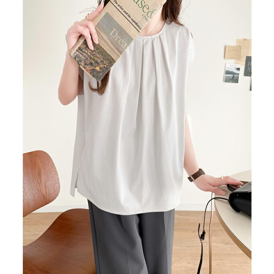 トップス Tシャツ レディース ひんやり 冷感 フレンチ タック スリーブ Tee 華奢見え 二の腕カバー ゆったり ビッグシルエット 着回し オフィス | classicalelf | 03