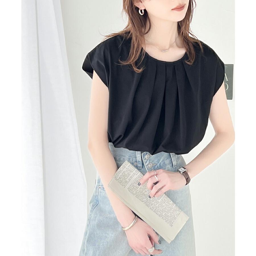 トップス Tシャツ レディース ひんやり 冷感 フレンチ タック スリーブ Tee 華奢見え 二の腕カバー ゆったり ビッグシルエット 着回し オフィス | classicalelf | 07