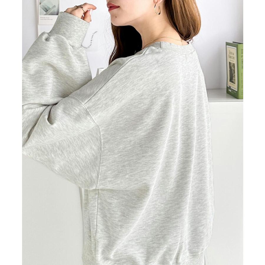 トップス スウェット レディース ワンポイント 胸 刺繍 裏毛 プルオーバー ゆったり オーバーサイズ ビッグシルエット ロングシーズン | classicalelf | 05