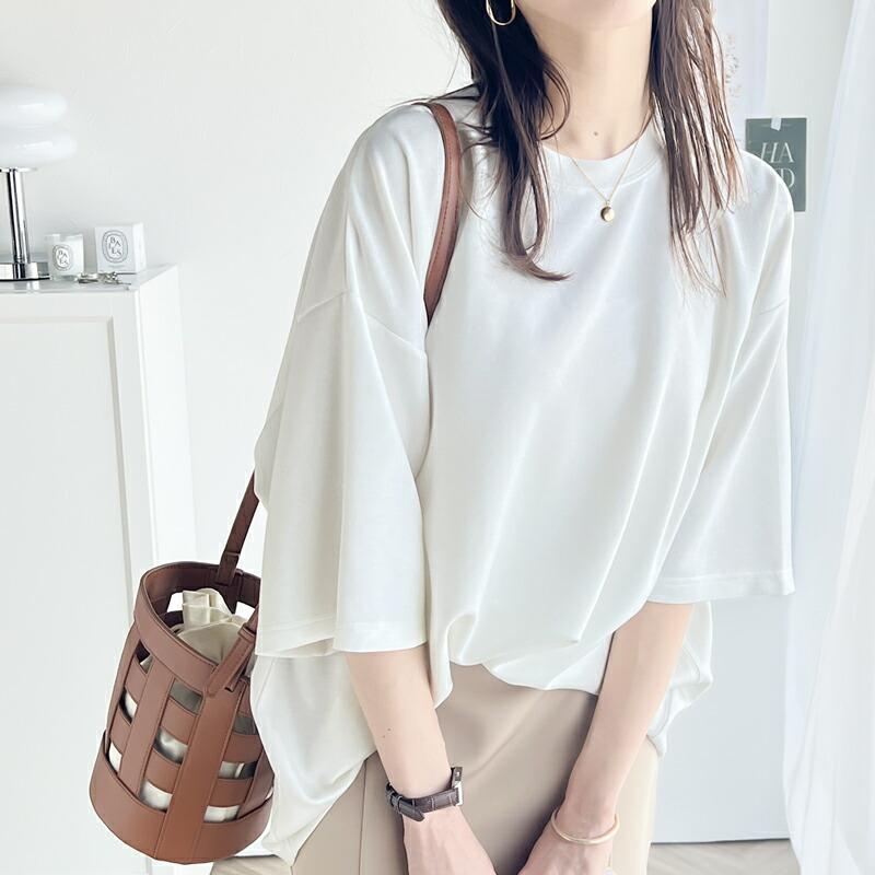 トップス Tシャツ レディース ダンボール ビッグ Tee 男女兼用 ユニセックス メンズ ドロップショルダー 二の腕カバー ゆったり オーバーシルエッ | classicalelf